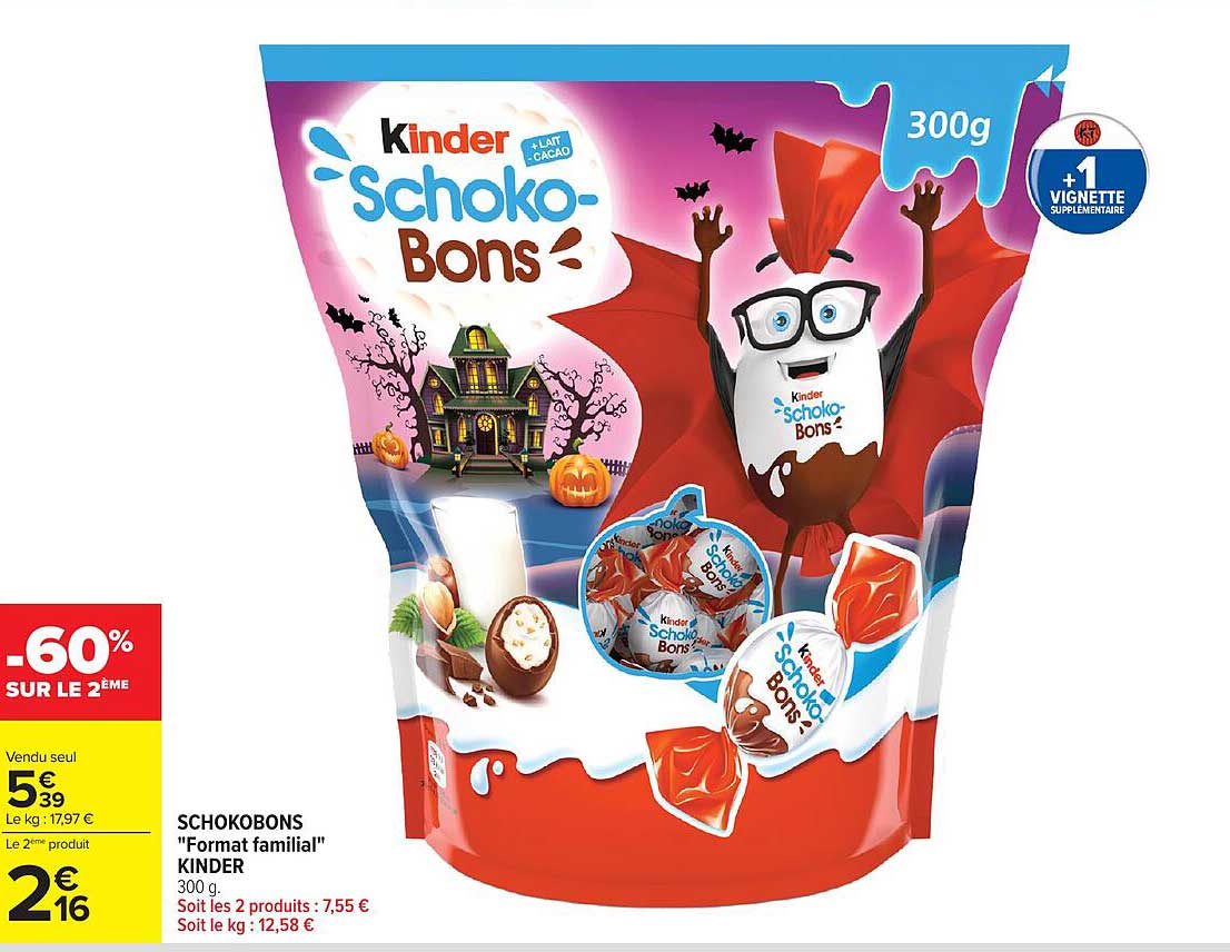 SCHOKOBONS "Format familial" KINDER 300 g