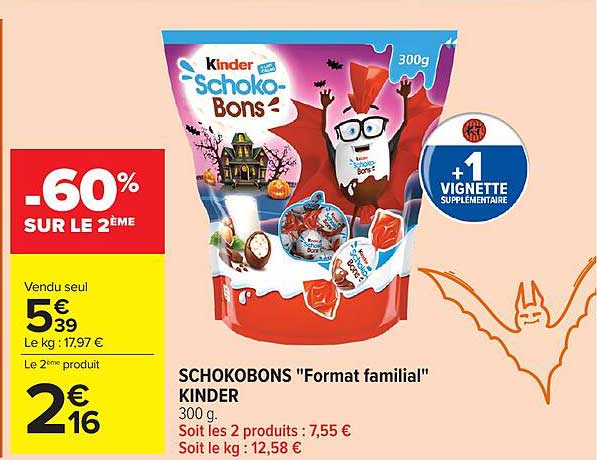 SCHOKOBONS "Format familial" KINDER 300 g