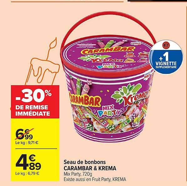 Seau de bonbons CARAMBAR & KREMA