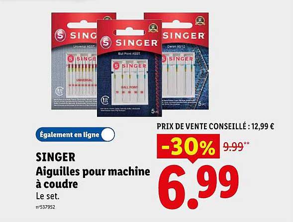 SINGER Aiguilles pour machine à coudre