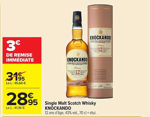 Single Malt Scotch Whisky KNOCKANDO 12 ans d'âge, 43% vol., 70 cl + étui.