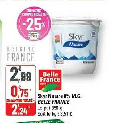 Skyr Nature 0% M.G. BELLE FRANCE