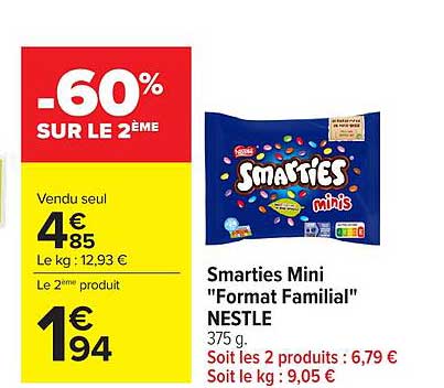 Smarties Mini "Format Familial" NESTLE