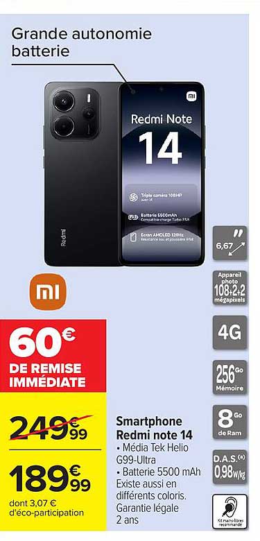 Smartphone Redmi note 14