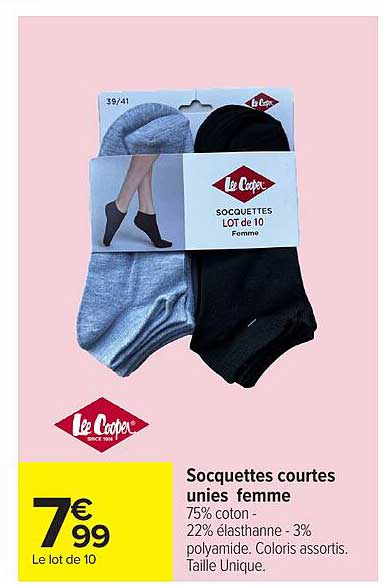 Socquettes courtes unies femme