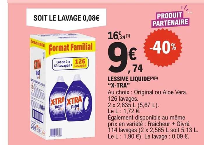 SOIT LE LAVAGE 0,08€