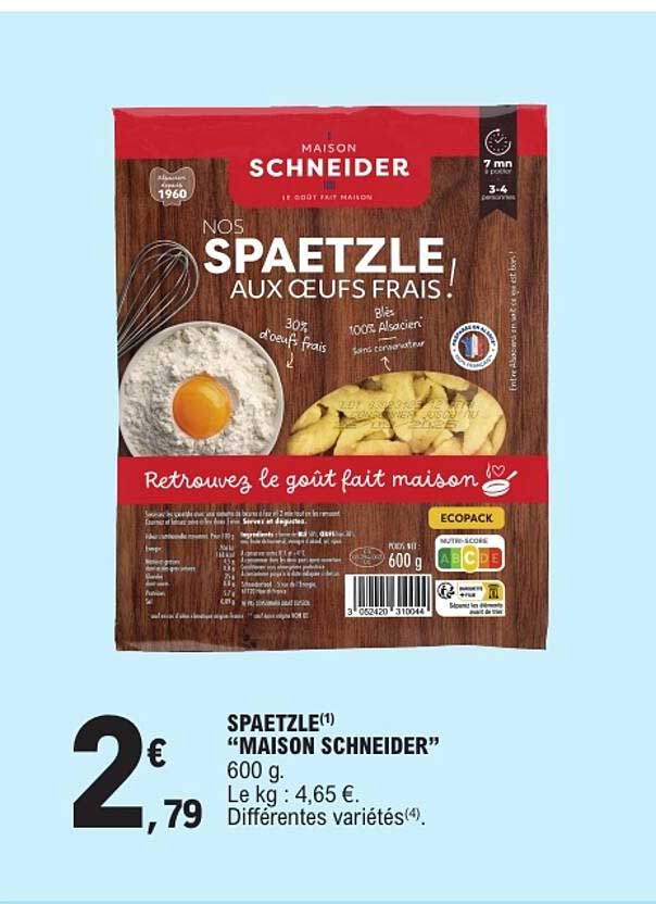 SPAETZLE(1) “MAISON SCHNEIDER” 600 g.