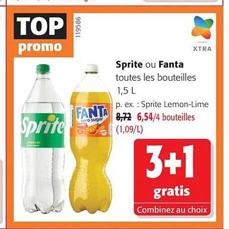 Sprite ou Fanta toutes les bouteilles 1,5 L