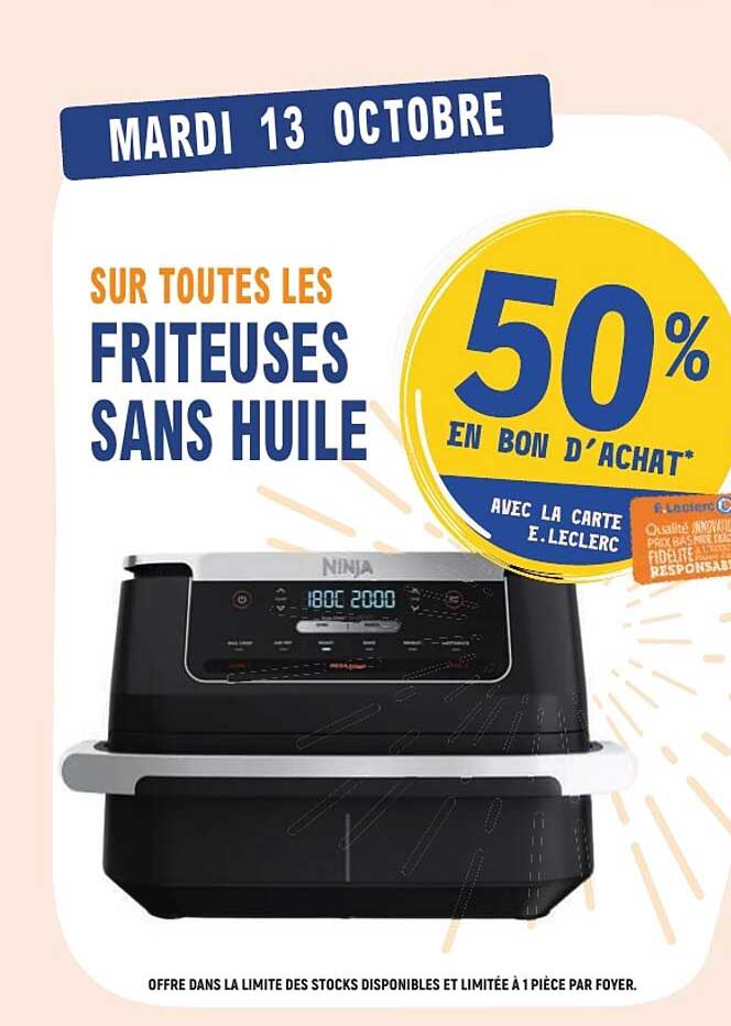 SUR TOUTES LES FRITEUSES SANS HUILE