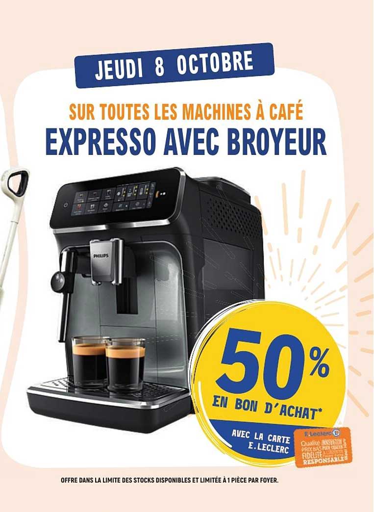 SUR TOUTES LES MACHINES À CAFÉ EXPRESSO AVEC BROYEUR