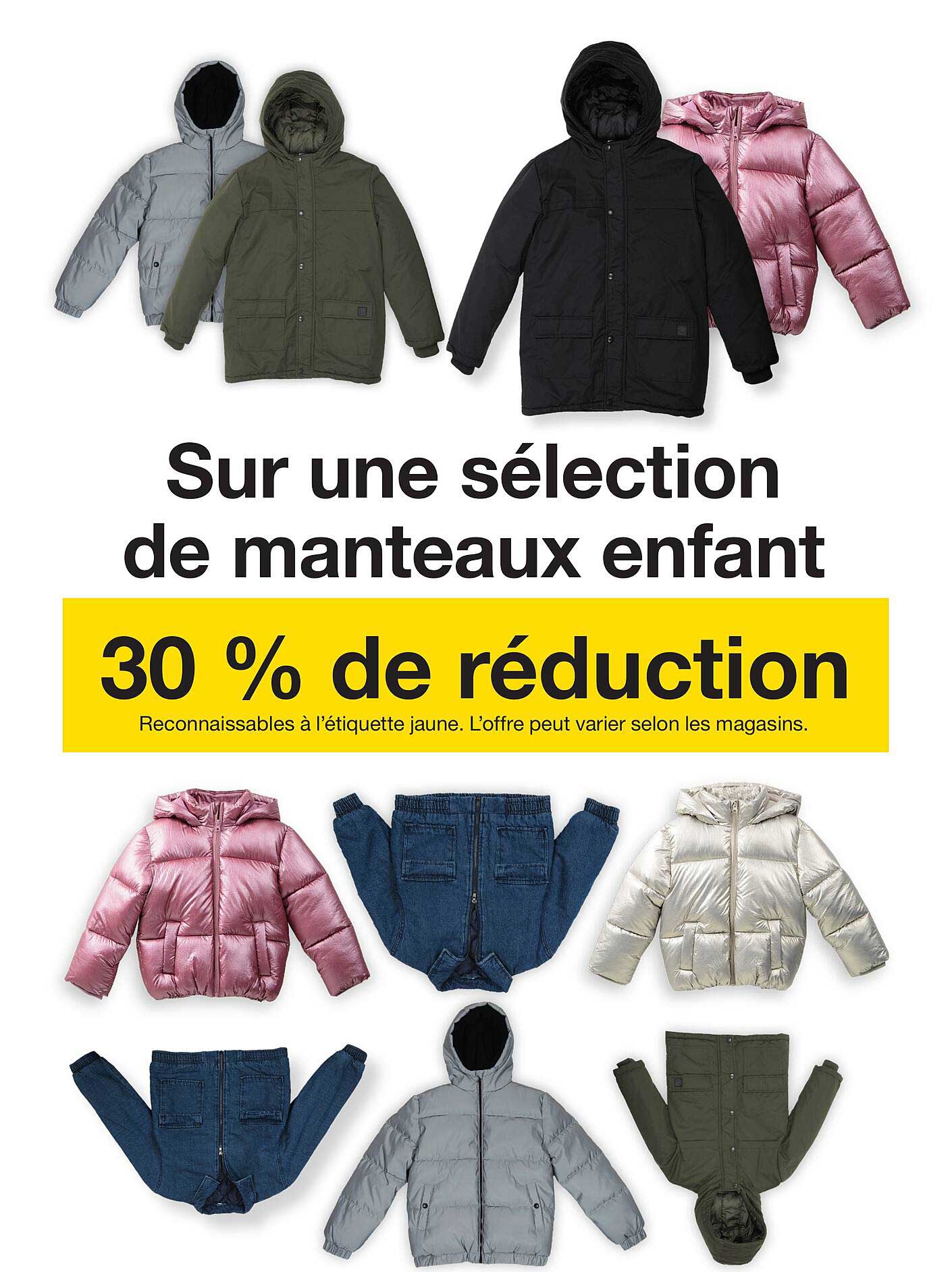 Sur une sélection de manteaux enfant