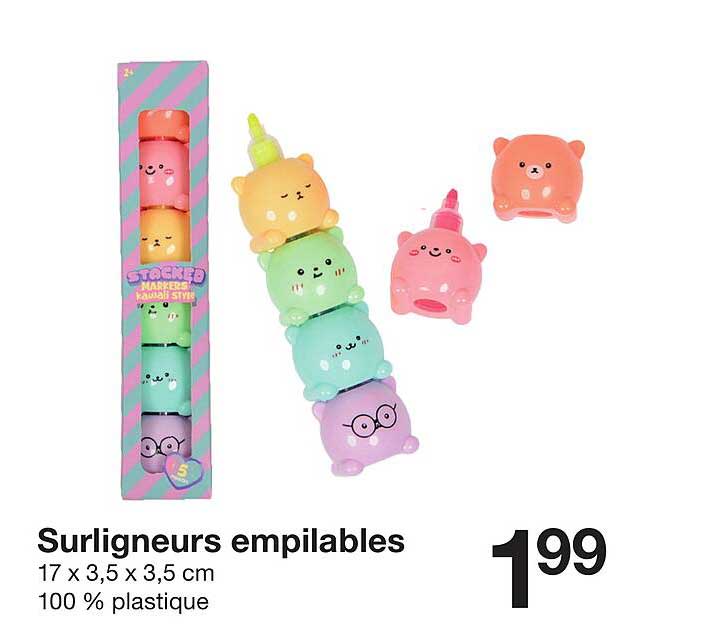 Surligneurs empilables