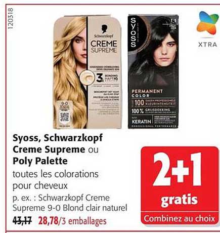 Syoss, Schwarzkopf Creme Supreme ou Poly Palette