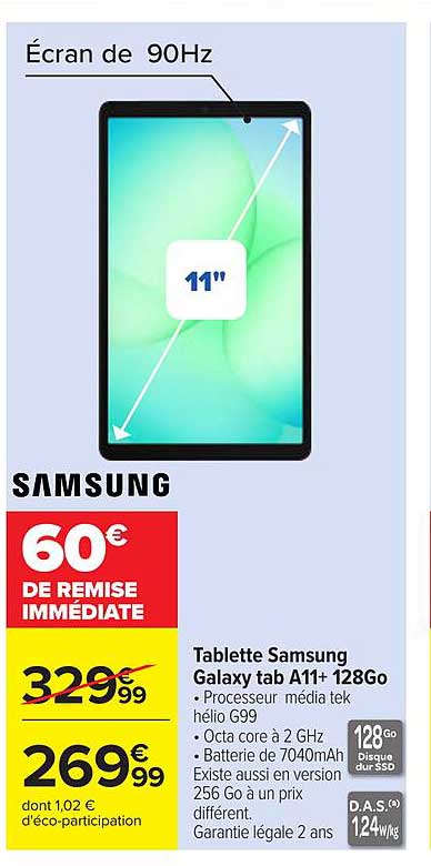 Tablette Samsung Galaxy tab A11+ 128Go