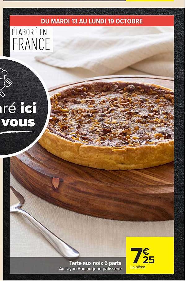 Tarte aux noix 6 parts
