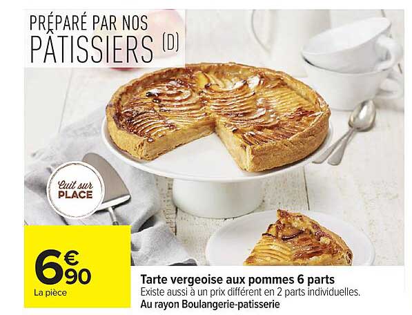 Tarte vergeoise aux pommes 6 parts