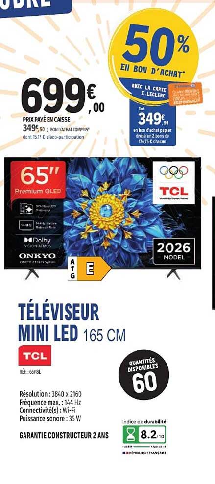 TÉLÉVISEUR MINI LED 165 CM