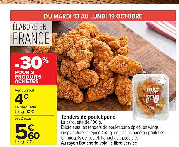 Tenders de poulet pané