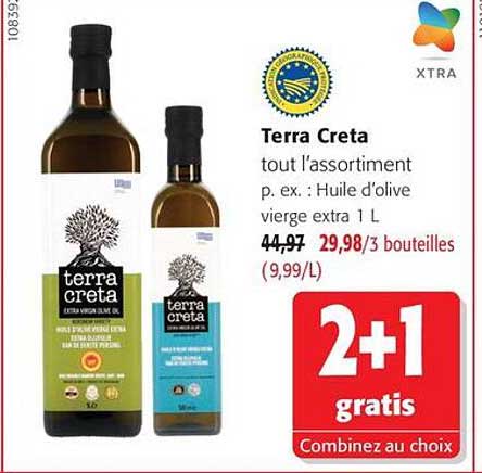 Terra Creta tout l'assortiment p. ex. : Huile d'olive vierge extra 1 L