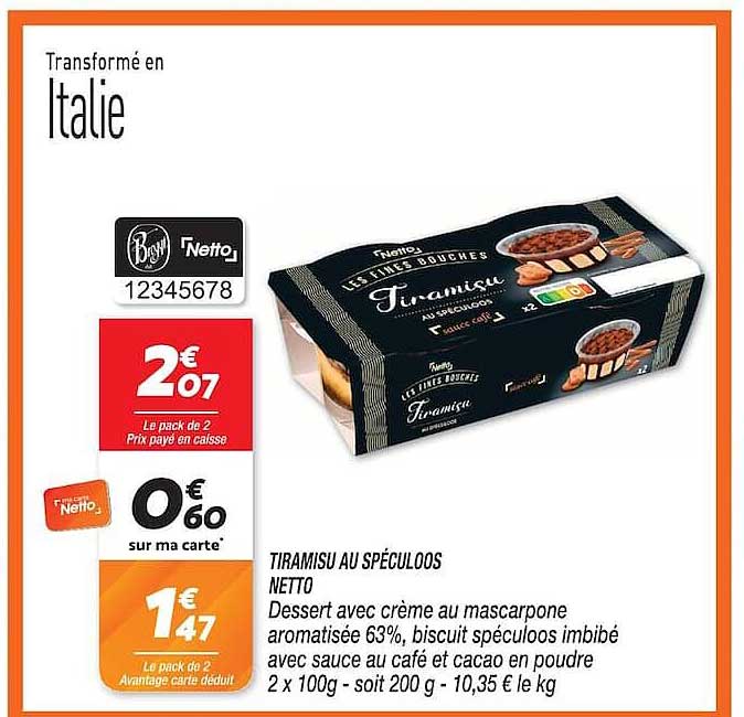 TIRAMISU AU SPÉCULOOS NETTO