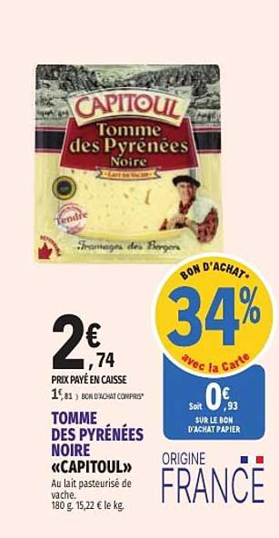 Tomme des Pyrénées noire «CAPITOUL»