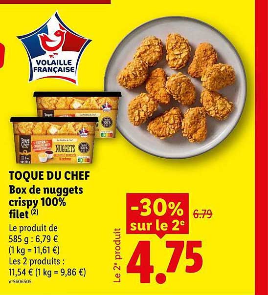 TOQUE DU CHEF Box de nuggets crispy 100% filet