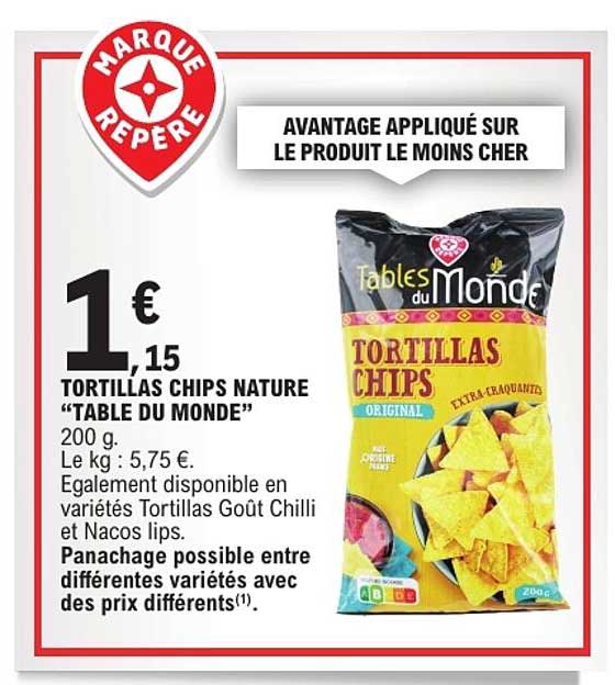 TORTILLAS CHIPS NATURE “TABLE DU MONDE”