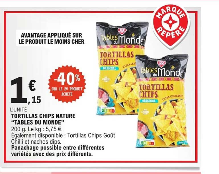 TORTILLAS CHIPS NATURE “TABLES DU MONDE”