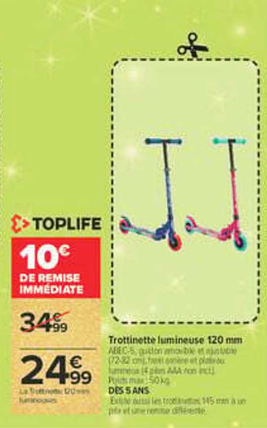 Trotinette lumineuse 120 mm