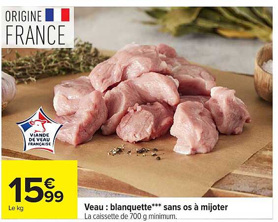Veau : blanquette*** sans os à mijoter