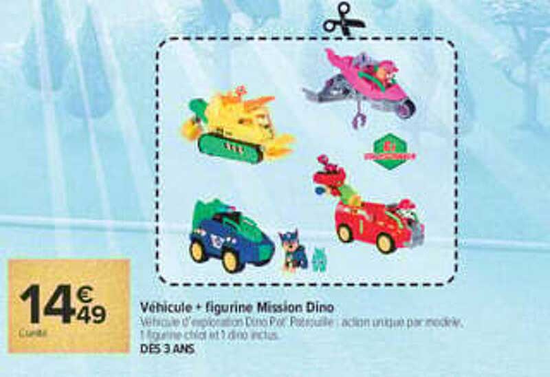 Véhicule + figurine Mission Dino
