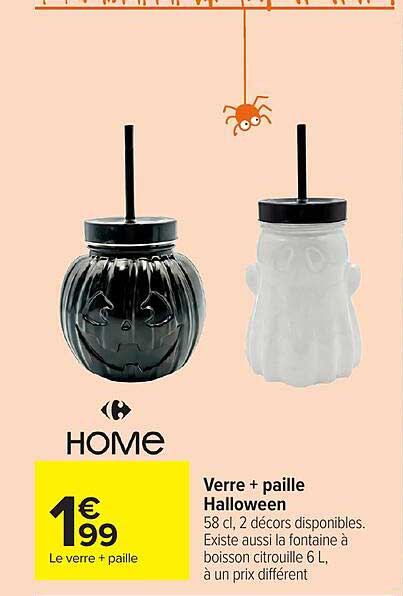 Verre + paille Halloween
