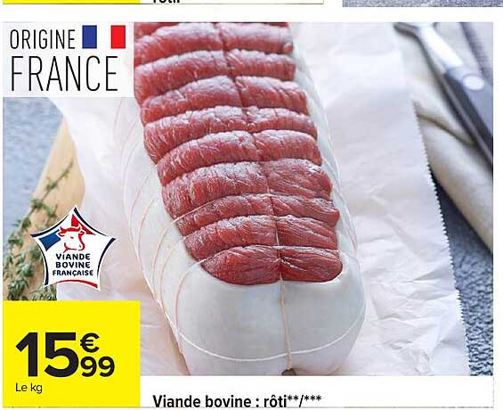 Viande bovine : rôti**/**