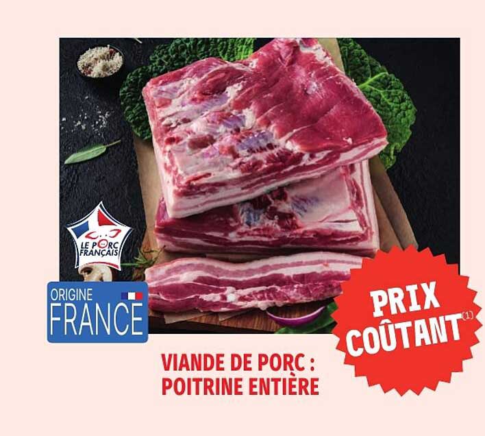 VIANDE DE PORC : POITRINE ENTIÈRE