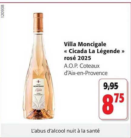 Villa Moncigale « Cicada La Légende » rosé 2025 A.O.P. Coteaux d'Aix-en-Provence