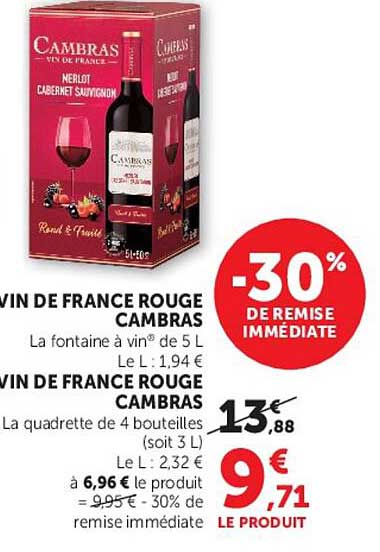 VIN DE FRANCE ROUGE CAMBRAS