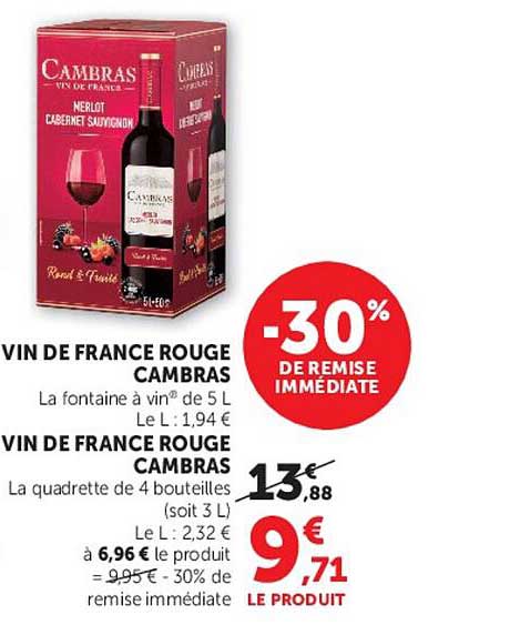 VIN DE FRANCE ROUGE CAMBRAS