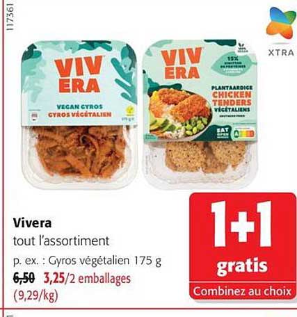Vivera tout l'assortiment p. ex. : Gyros végétalien 175 g