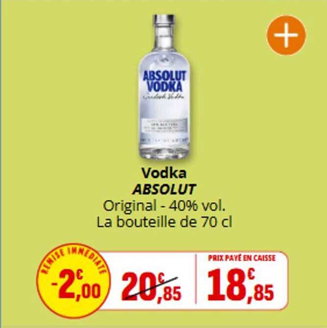 Vodka ABSOLUT Original - 40% vol. La bouteille de 70 cl