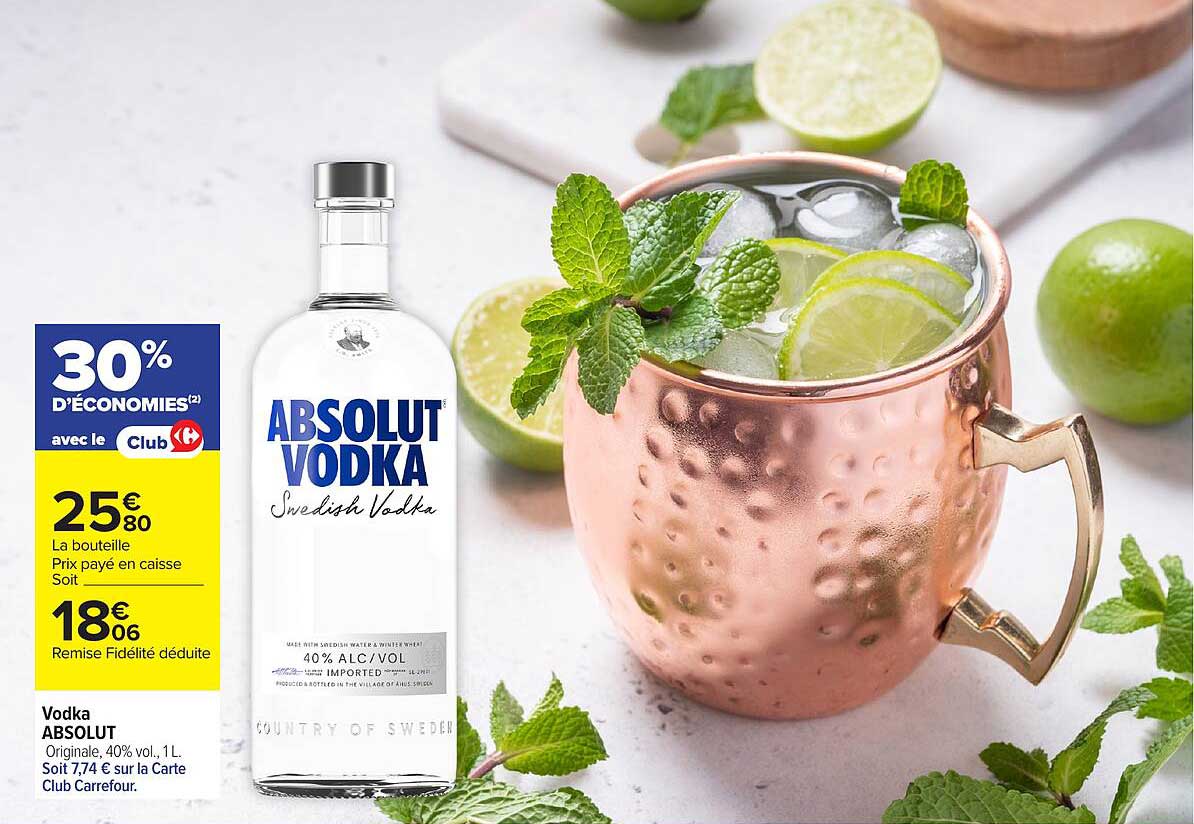 Vodka ABSOLUT Originale, 40% vol., 1L.