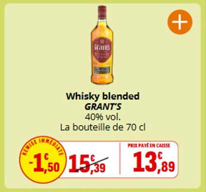 Whisky blended GRANT'S 40% vol. La bouteille de 70 cl