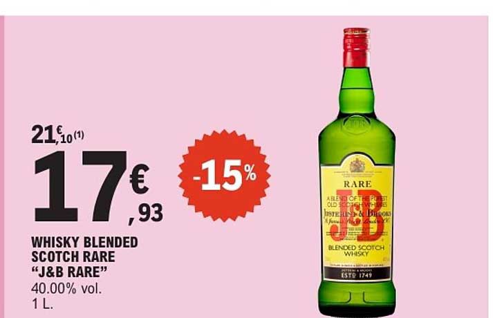 WHISKY BLENDED SCOTCH RARE “J&B RARE”