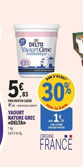 YAOURT NATURE GREC «DELTA»