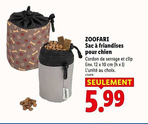 ZOOFARI Sac à friandises pour chien