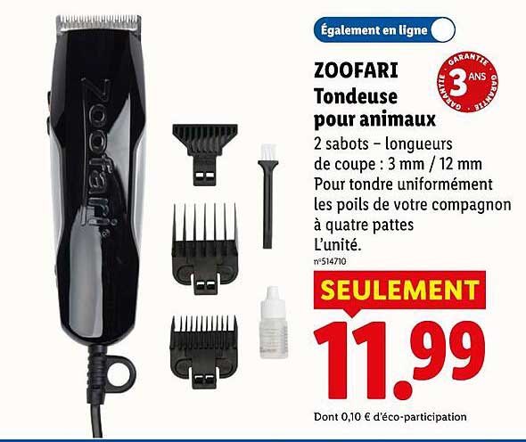 ZOOFARI Tondeuse pour animaux