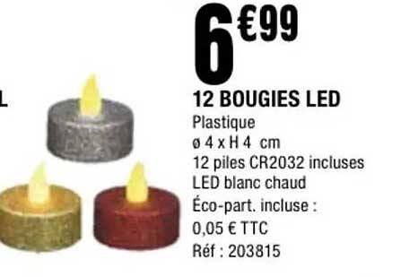 12 BOUGIES LED
