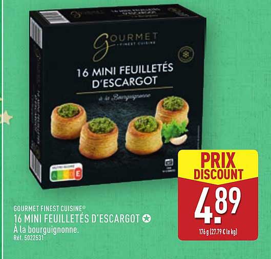 16 MINI FEUILLETÉS D'ESCARGOT À LA BOURGUIGNONNE