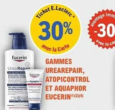 30% avec la Carte sur les gammes UreaRepair, Atopicontrol et Aquaphor Eucerin