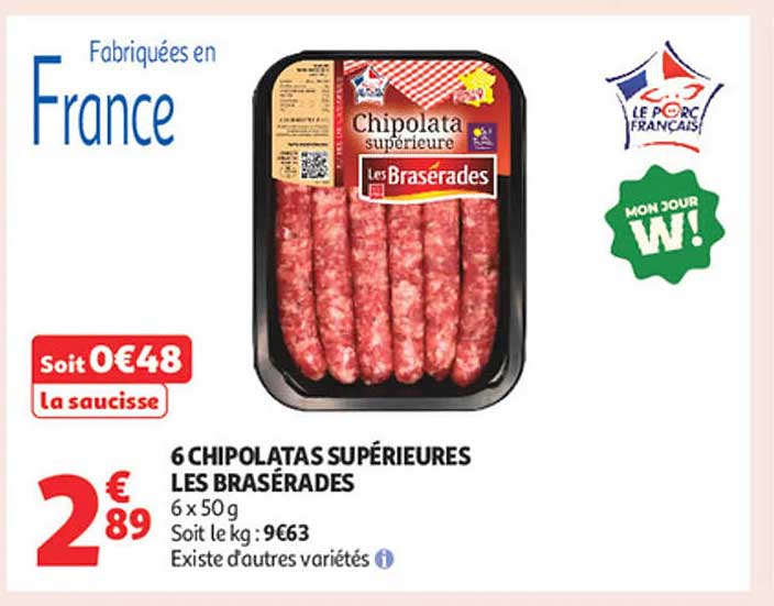 6 CHIPOLATAS SUPÉRIEURES LES BRASÉRADES