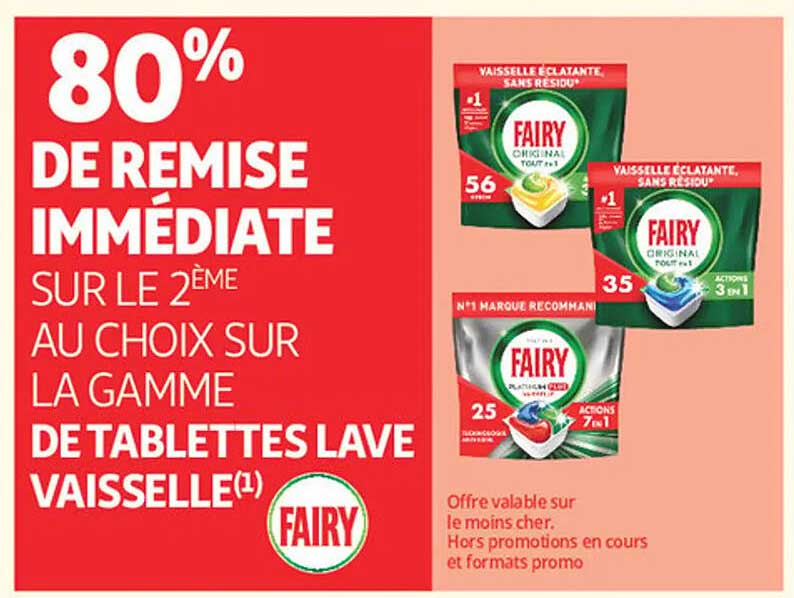 80% DE REMISE IMMÉDIATE SUR LE 2ÈME AU CHOIX SUR LA GAMME DE TABLETTES LAVE VAISSELLE